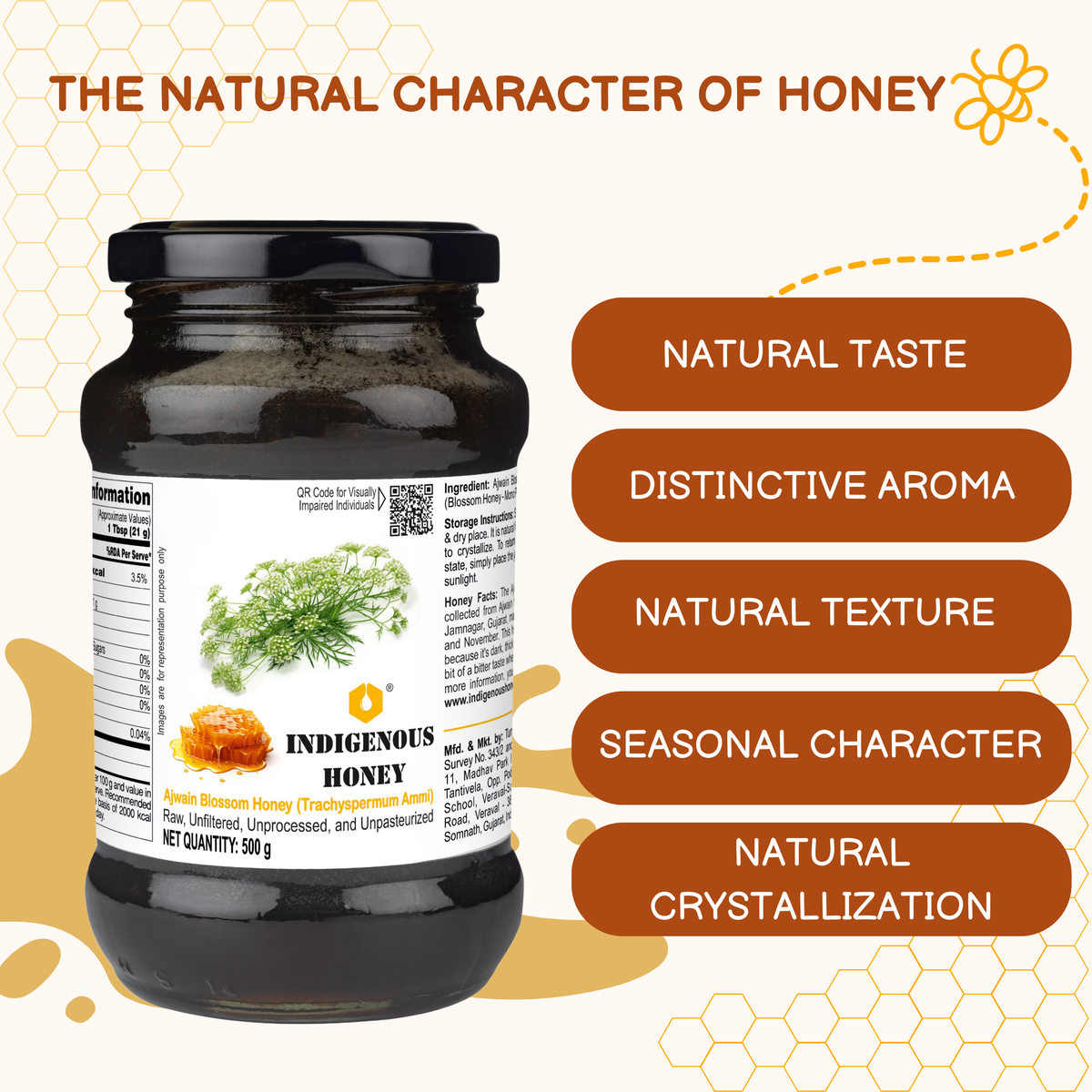 Unprocessed Natural Ajwain Blossom Honey