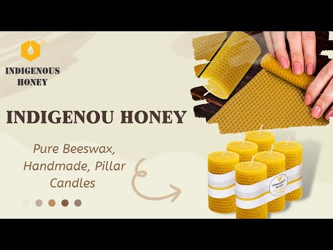 Raw beeswax candle