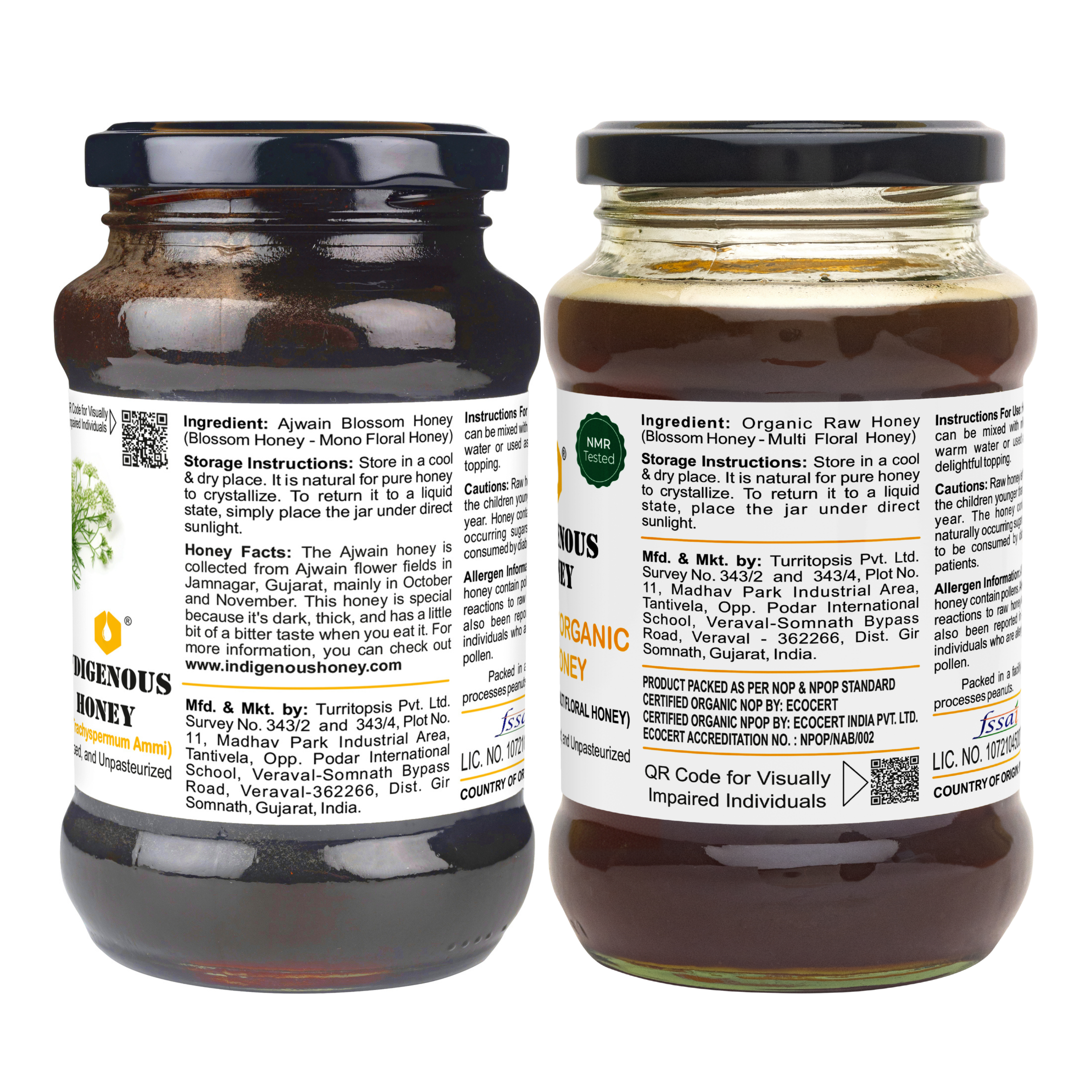 pure ajwain honey USDA organic raw honey